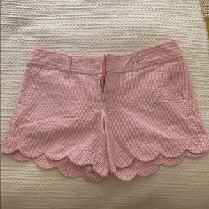 Lily Pulitzer Pink Seersucker Scalloped Shorts